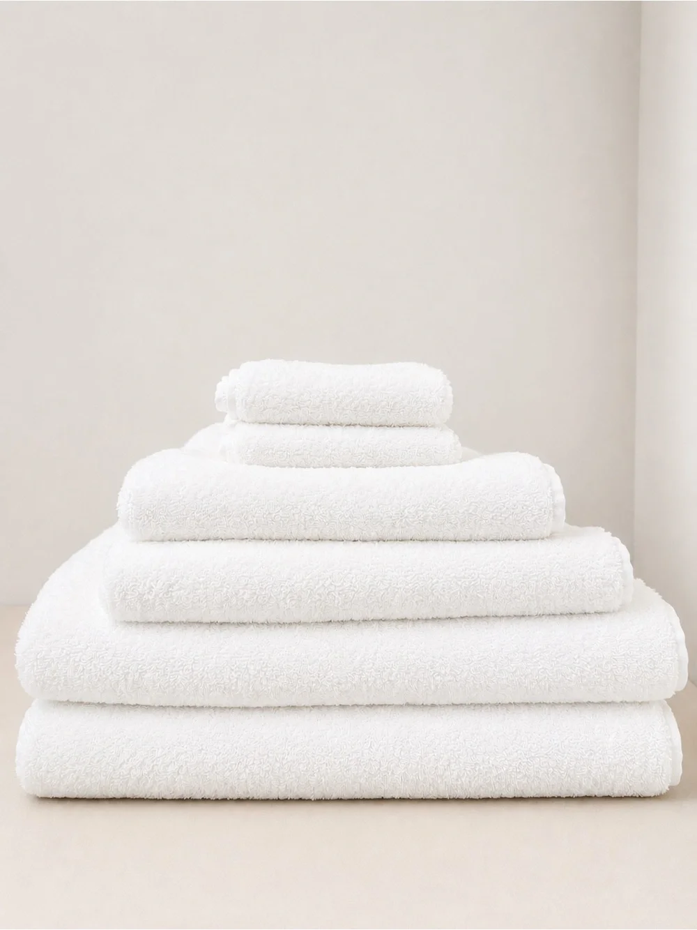 Luxury White Bath Towel Set - Plush Cotton Towels